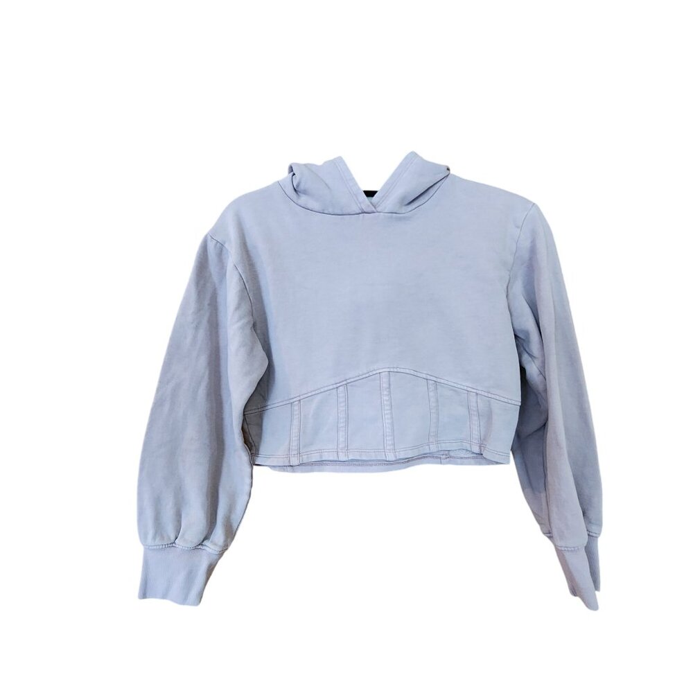 Colorful Planet Oversized Cropped Hoodie Sweatshirt Girls Size L (12)